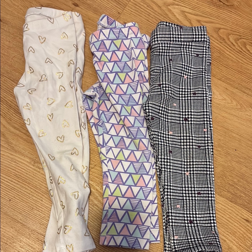 Cat & Jack Pink and White Leggings Stylish Comfort